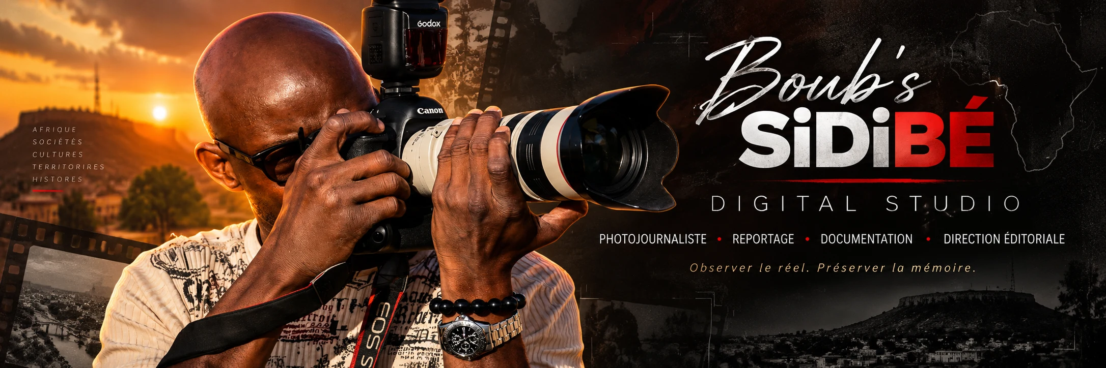 Couverture Behance de Boub's SiDiBÉ consacrée au photojournalisme, au reportage et à la documentation